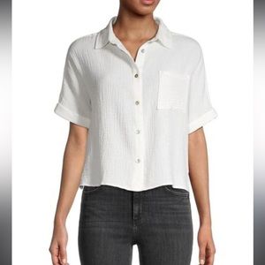 C & C California White Short Sleeve Blouse